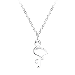 Wholesale Sterling Silver Flamingo Necklace - JD10711