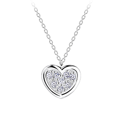 Wholesale Sterling Silver Heart Necklace - JD11363