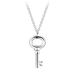 Wholesale Sterling Silver Key Necklace - JD11064