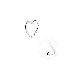 Wholesale Sterling Silver Heart Nose Ring - JD11161