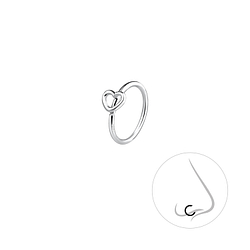 Wholesale Sterling Silver Heart Nose Ring - JD11171