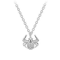 Wholesale Sterling Silver Spider Necklace - JD11364