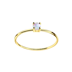 Wholesale 3mm Opal Sterling Silver Ring - JD11084