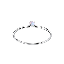 Wholesale 2mm Opal Sterling Silver Ring - JD11379