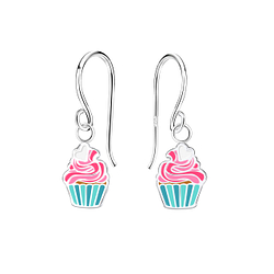 Wholesale Sterling Silver Cupcake Earrings - JD12230