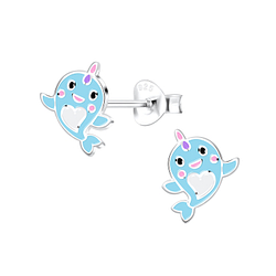 Wholesale Sterling Silver Whalecorn Ear Studs - JD12415