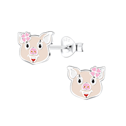 Wholesale Sterling Silver Pig Ear Studs - JD12364