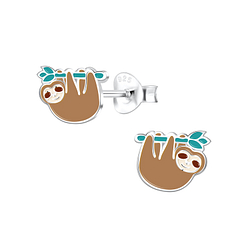 Wholesale Sterling Silver Sloth Ear Studs - JD12434