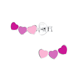 Wholesale Sterling Silver Heart Ear Studs - JD12367