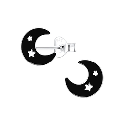 Wholesale Sterling Silver Moon Ear Studs - JD12488