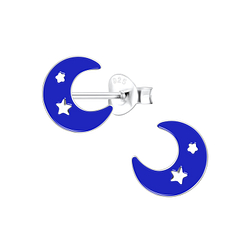 Wholesale Sterling Silver Moon Ear Studs - JD12487