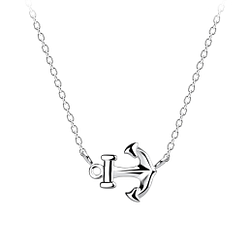 Wholesale Sterling Silver Anchor Necklace - JD12774