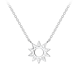 Wholesale Sterling Silver Sun Necklace - JD12706