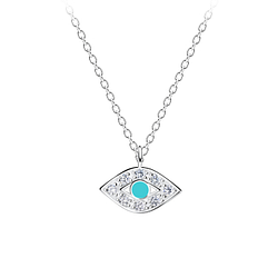 Wholesale Sterling Silver Evil Eye Necklace - JD12699
