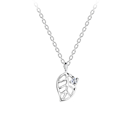Wholesale Sterling Silver Leaf Necklace - JD12044