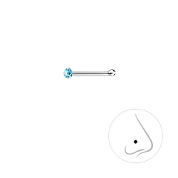 Wholesale 1.5mm Round Crystal Sterling Silver Nose Stud With Ball - JD8847
