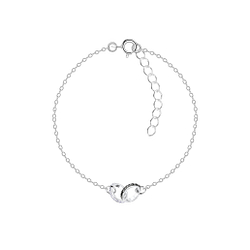 Wholesale Sterling Silver Circle Crystal Bracelet - JD14053