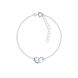 Wholesale Sterling Silver Circle Crystal Bracelet - JD14054