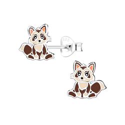 Wholesale Sterling Silver Raccoon Ear Studs - JD13535