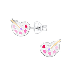 Wholesale Sterling Silver Palette and Paintbrush Ear Studs - JD12033