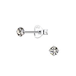 Wholesale 3mm Round Crystal Sterling Silver Ear Studs - JD1471