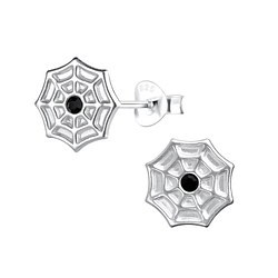 Wholesale Sterling Silver Spider Web Ear Studs - JD12472