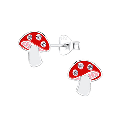 Wholesale Sterling Silver Mushroom Ear Studs - JD13373