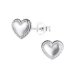 Wholesale Sterling Silver Heart Ear Studs - JD14050