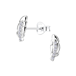 Wholesale Sterling Silver Feather Ear Studs - JD14121