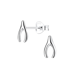 Wholesale Sterling Silver Wishbone Ear Studs - JD14029
