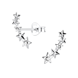 Wholesale Sterling Silver Star Crystal Ear Studs - JD12784