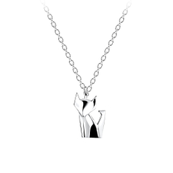 Wholesale Sterling Silver Fox Necklace - JD14066