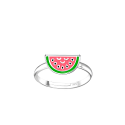 Wholesale Sterling Silver Watermelon Adjustable Ring - JD15138