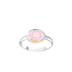 Wholesale Sterling Silver Donut Adjustable Ring - JD15124