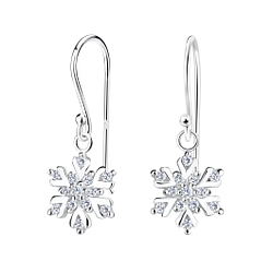 Wholesale Sterling Silver Snowflake Earrings - JD15518