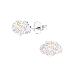 Wholesale Sterling Silver Cloud Crystal Ear Studs - JD11299
