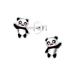 Wholesale Sterling Silver Panda Ear Studs - JD15043