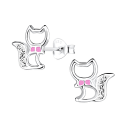 Wholesale Sterling Silver Cat Ear Studs - JD14638