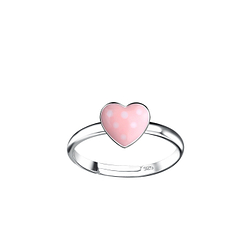 Wholesale Sterling Silver Heart Adjustable Ring - JD15745