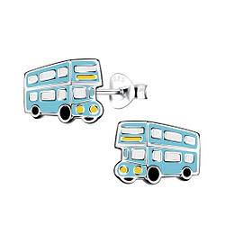 Wholesale Sterling Silver London Bus Ear Studs - JD15723