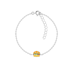 Wholesale Sterling Silver Burger Bracelet - JD15594