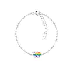 Wholesale Sterling Silver Rainbow Sheep Bracelet - JD15543