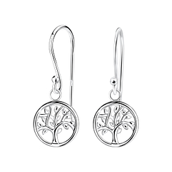 Wholesale Sterling Silver Tree Of Life Earrings - JD15670