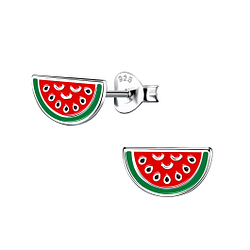 Wholesale Sterling Silver Watermelon Ear Studs - JD15721