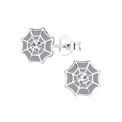 Wholesale Sterling Silver Spider Web Ear Studs - JD15708