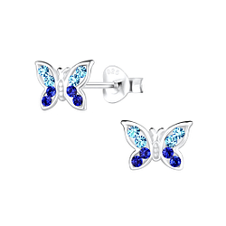 Wholesale Sterling Silver Butterfly Ear Studs - JD15706