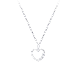 Wholesale Sterling Silver Heart Necklace - JD6955