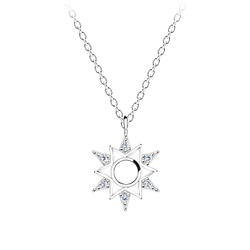 Wholesale Sterling Silver Sun Necklace - JD15780