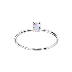 Wholesale 3mm Opal Sterling Silver Ring - JD15770 Wholesale 3mm Opal Sterling Silver Ring - JD15770