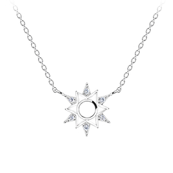 Wholesale Sterling Silver Sun Necklace - JD16426